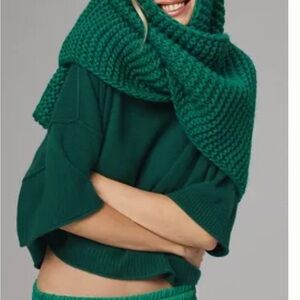 Anthropologie The Goldie Crew-Neck Cashmere Sweater Size Medium Kelly Green